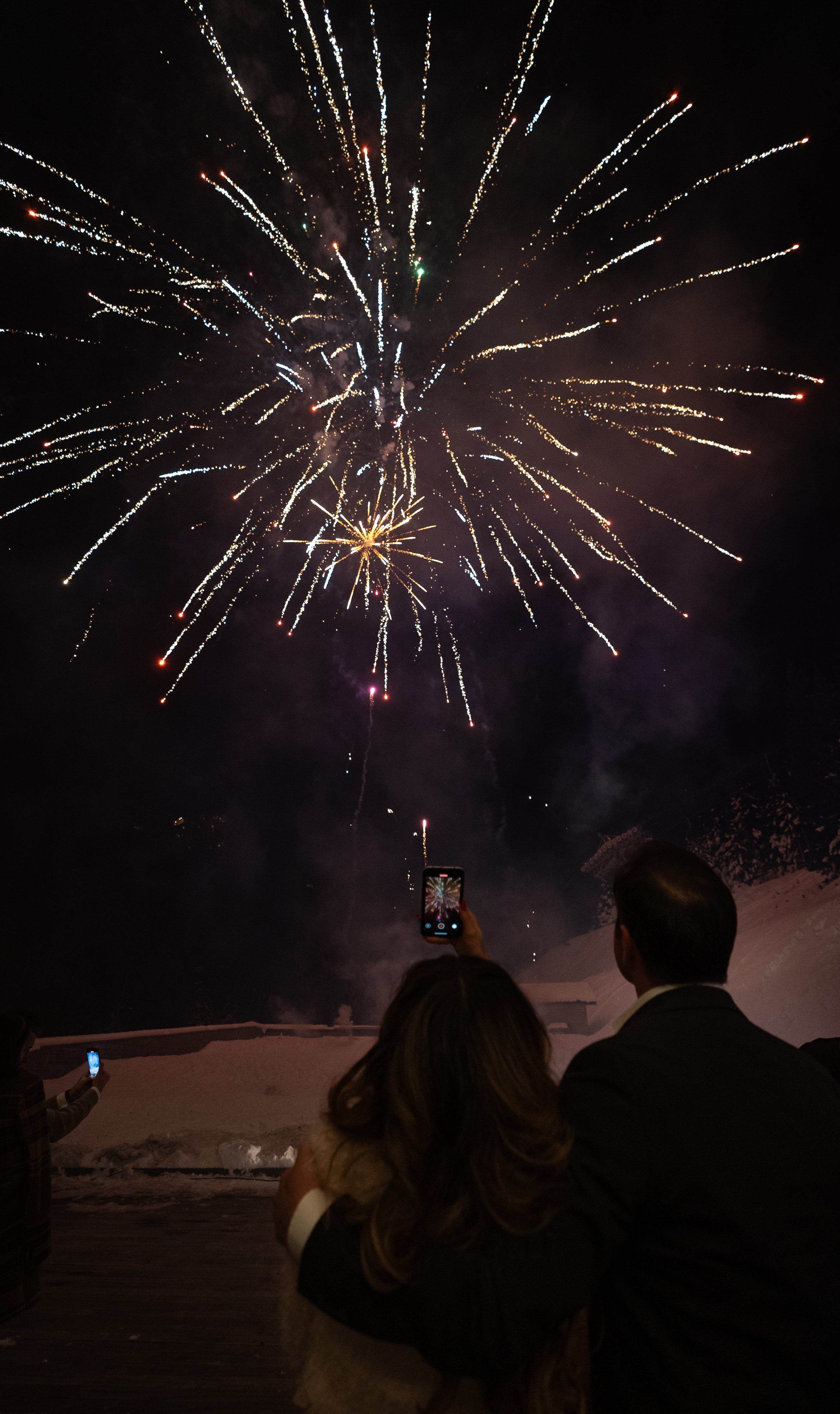 Le Feu d'artifice tiré pour fêter la nouvelle année